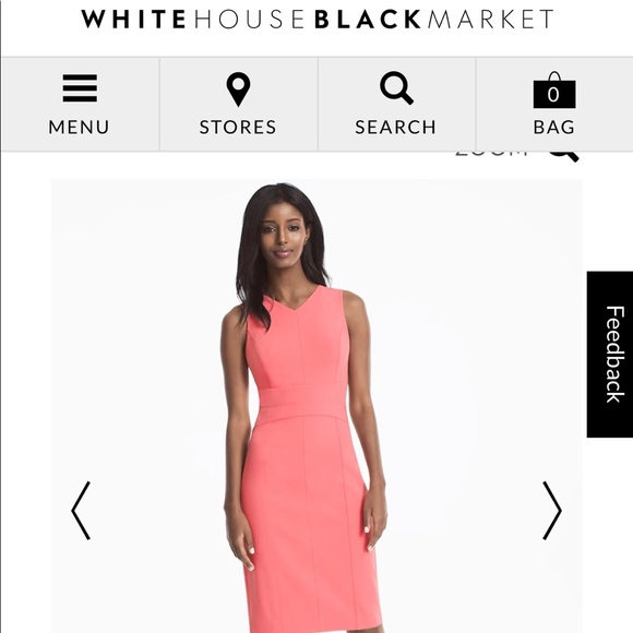 White House Black Market coral sheath dress - Picture 3 of 4